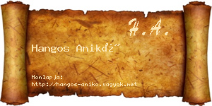 Hangos Anikó névjegykártya